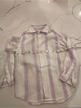 Carter & White- Light Purple Stripe kids linen Button-Down Shirt